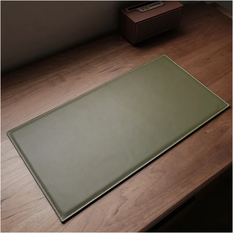 TALLYWOOD Genuine Leather Thickened Table Set All Mouse Pad With Keyboard Rest And Wrist Rest-1
