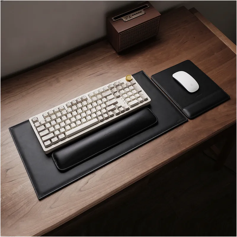 TALLYWOOD Genuine Leather Thickened Table Set All Mouse Pad With Keyboard Rest And Wrist Rest-5