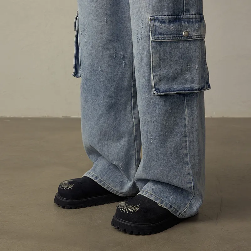 LOOKUN Jeans Unisex Blue-4