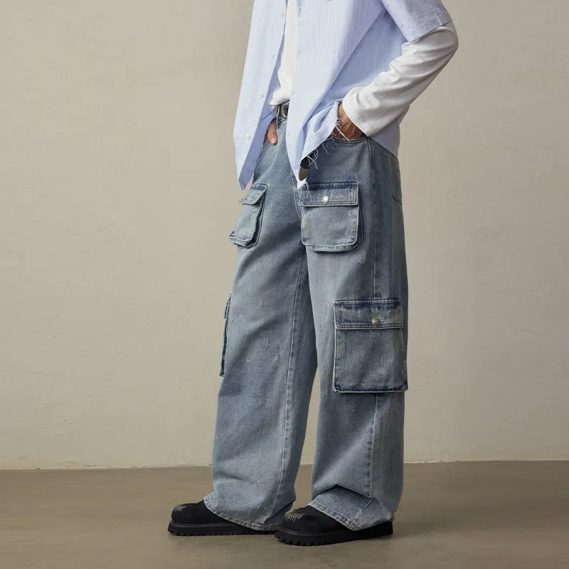 LOOKUN Jeans Unisex Blue-3