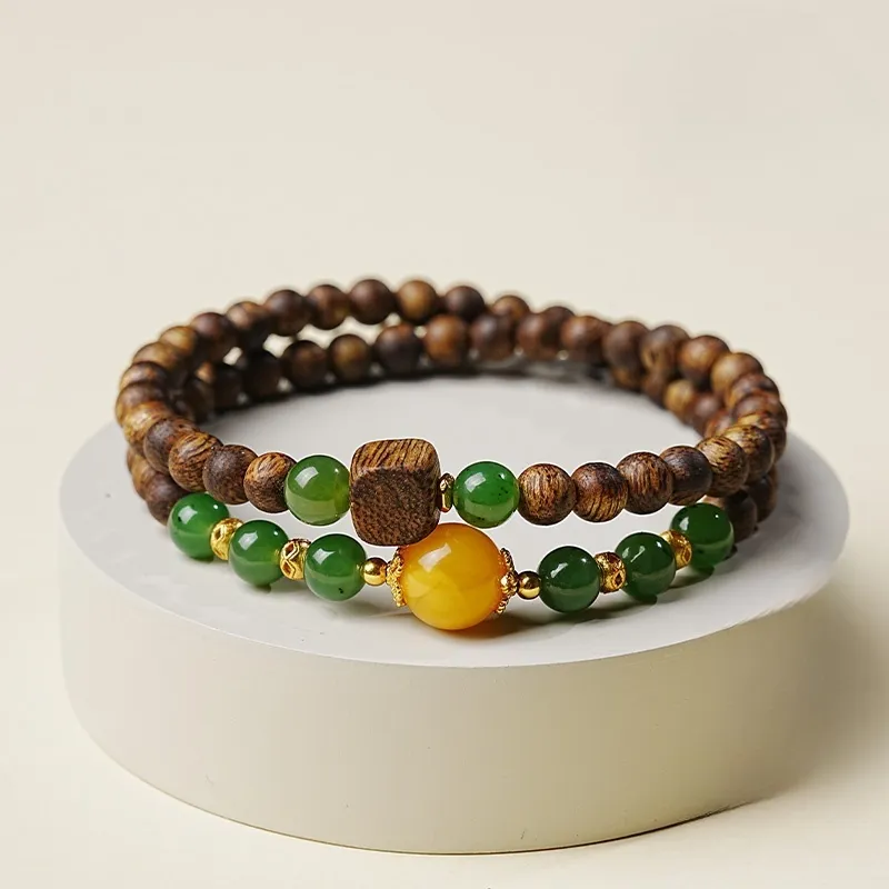 RIXIANGWAN Fragrance Agarwood Bracelets Unisex-4