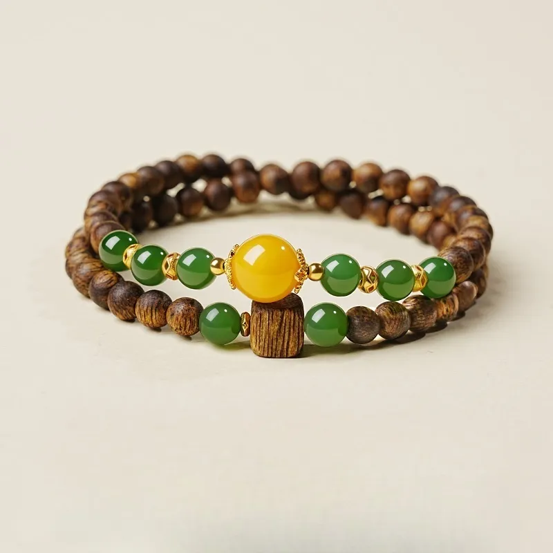 RIXIANGWAN Fragrance Agarwood Bracelets Unisex-1