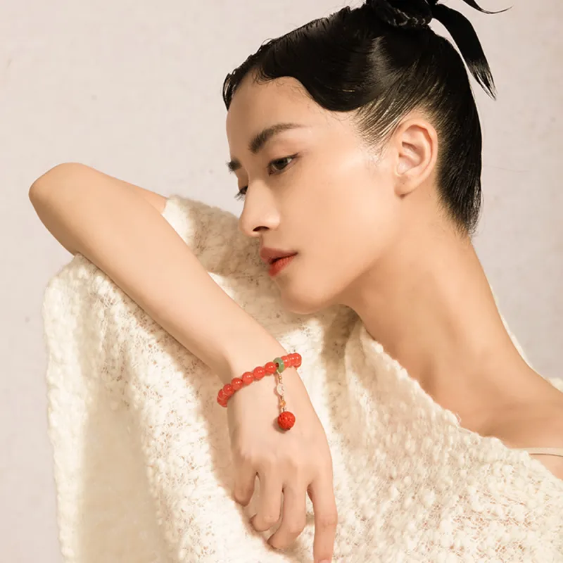 RIXIANGWAN Southern Red Agate Bracelets Unisex-3