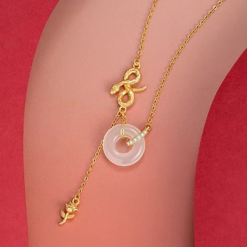 RIXIANGWAN Chalcedony Necklaces Unisex-2