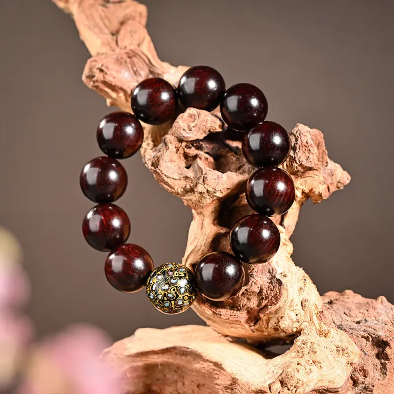 RIXIANGWAN Pterocarpus Wooden Bracelets Unisex-7