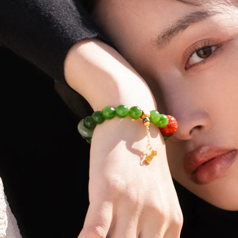 RIXIANGWAN Hetian Jade Bracelets Jasper Unisex-4