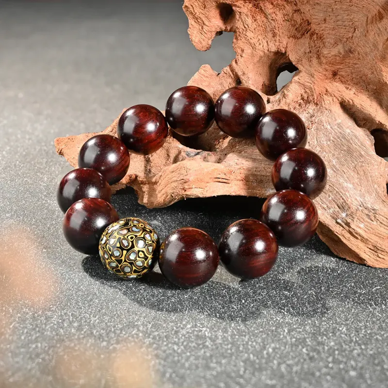 RIXIANGWAN Pterocarpus Wooden Bracelets Unisex-9