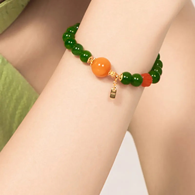 RIXIANGWAN Hetian Jade Bracelets Jasper Unisex-4