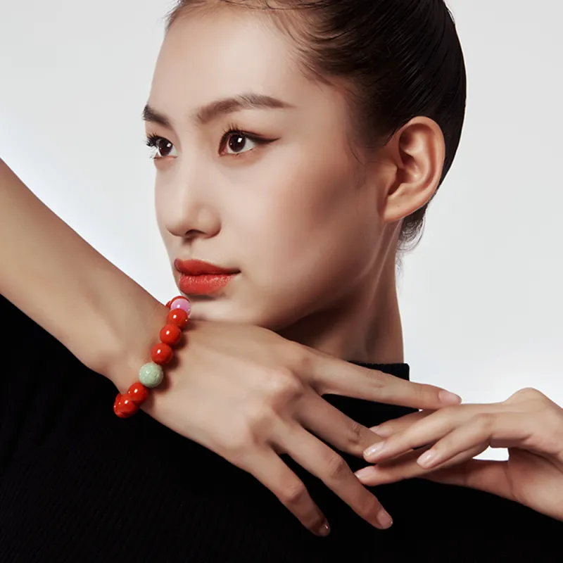 RIXIANGWAN South Red Agate Bracelets Unisex-3