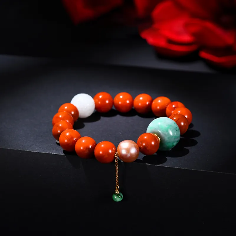 RIXIANGWAN South Red Agate Fine Jade Bracelets Unisex-1