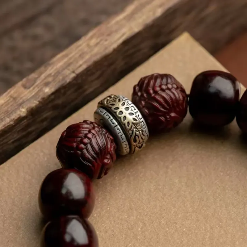 RIXIANGWAN Pterocarpus Bracelets Unisex-3