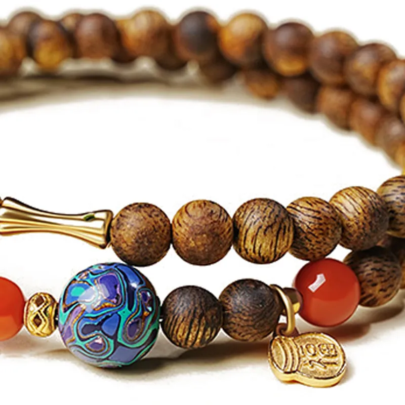 RIXIANGWAN Fragrance Agarwood Bracelets Unisex-1