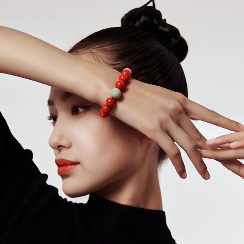 RIXIANGWAN South Red Agate Bracelets Unisex-2