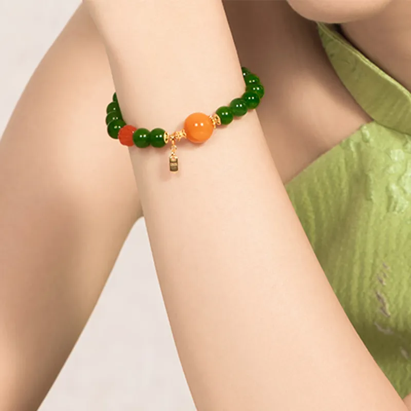 RIXIANGWAN Hetian Jade Bracelets Jasper Unisex-1