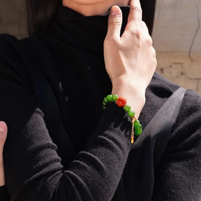 RIXIANGWAN Hetian Jade Bracelets Jasper Unisex-3