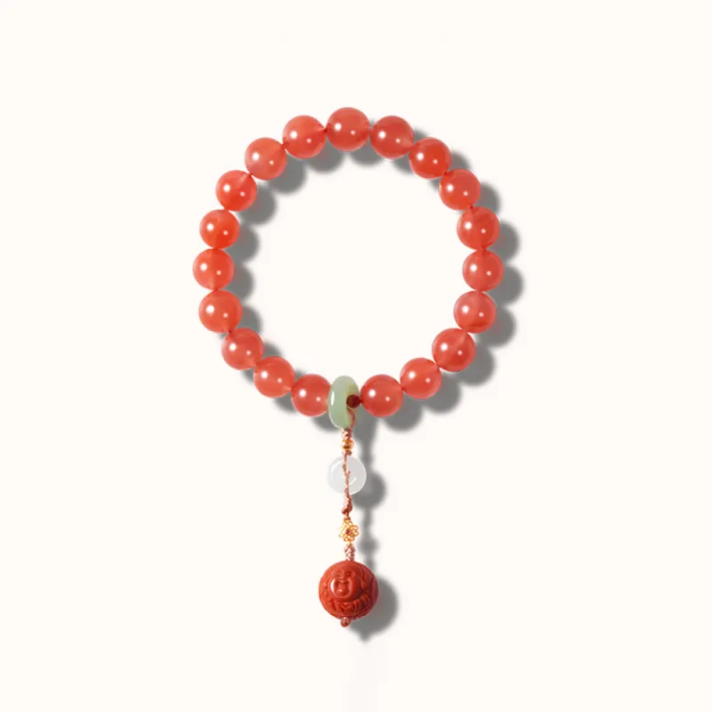 RIXIANGWAN Southern Red Agate Bracelets Unisex-1