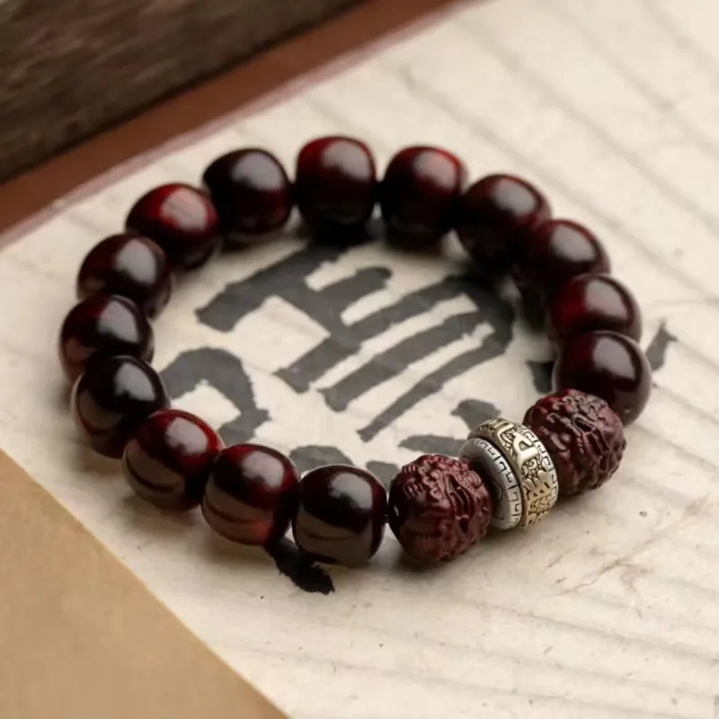 RIXIANGWAN Pterocarpus Bracelets Unisex-2