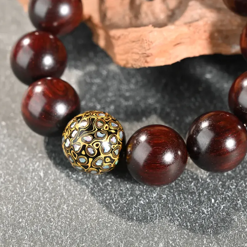 RIXIANGWAN Pterocarpus Wooden Bracelets Unisex-11