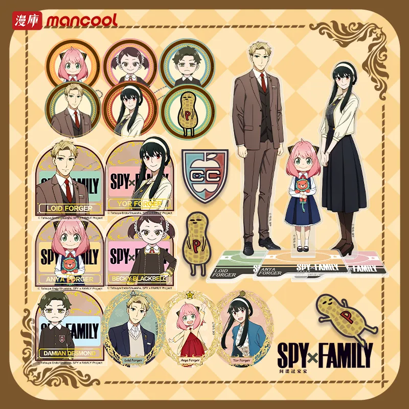 MANCOOL Anya Forger, Loid Forger, Yor Forger, Becky Blackbell, Damian Desmond SPY X FAMILY Collection Merch Badges-9