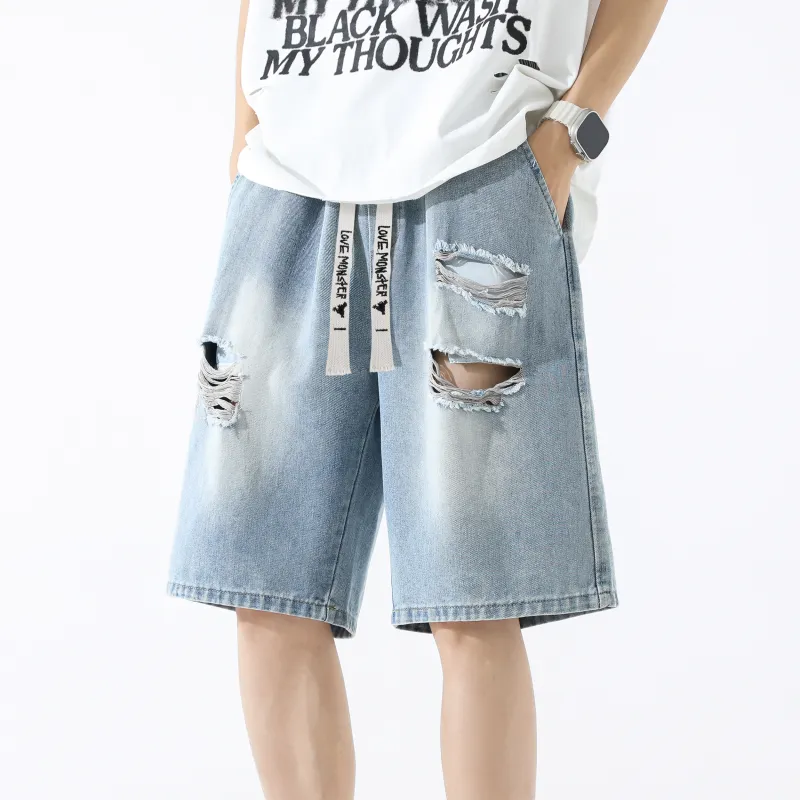 Love Monster Denim Shorts Unisex-12