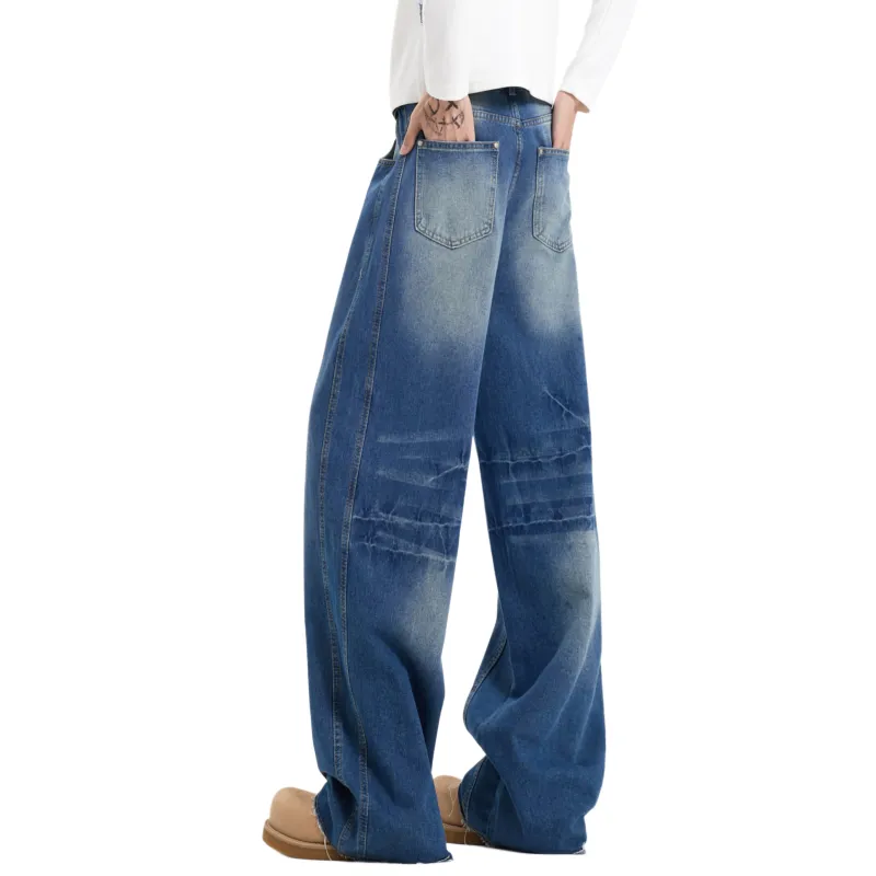 Love Monster Jeans Unisex Vintage Blue-1