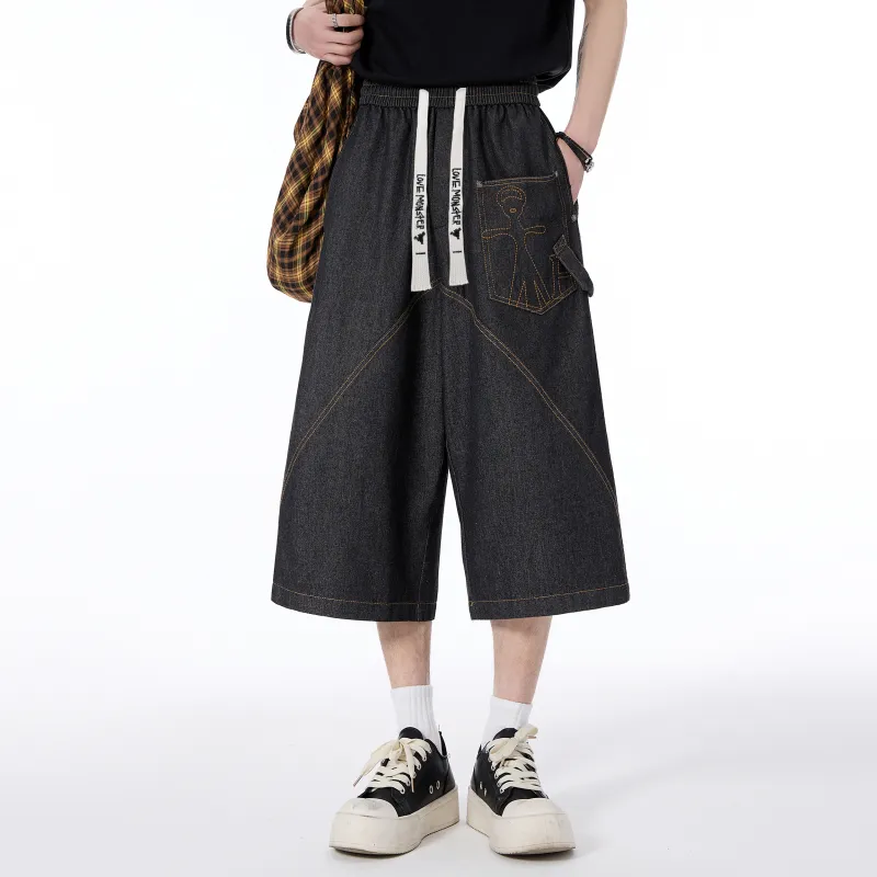Love Monster Denim Shorts Unisex-2