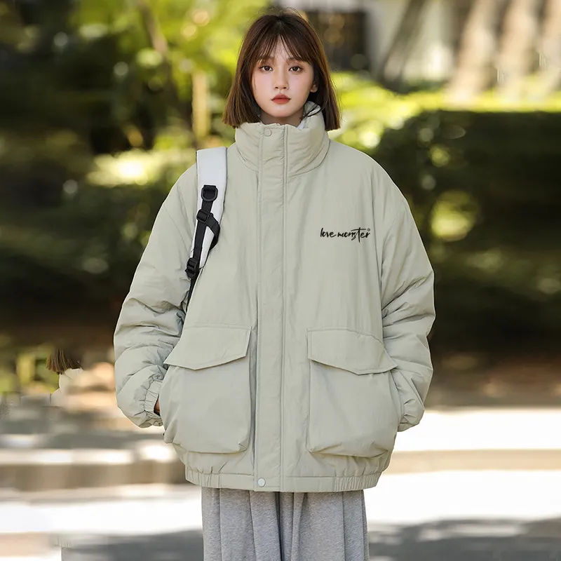 Love Monster Puffer Jacket Unisex Blue-12
