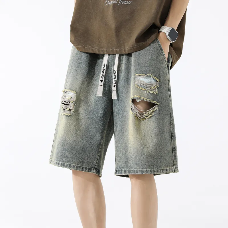 Love Monster Denim Shorts Unisex-17
