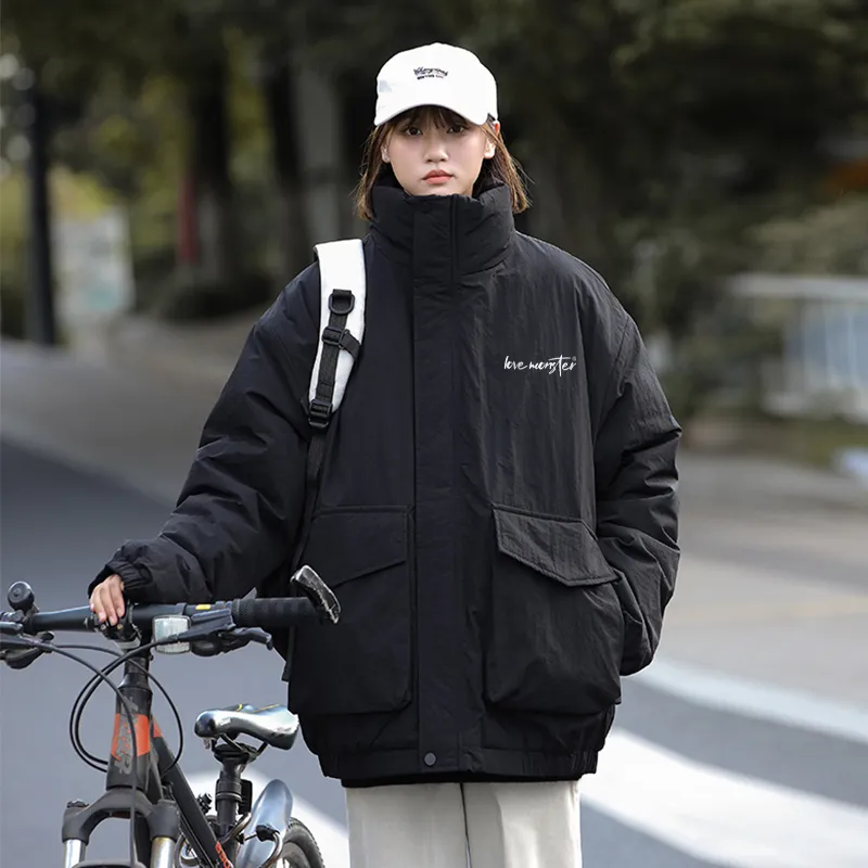 Love Monster Puffer Jacket Unisex Blue-2
