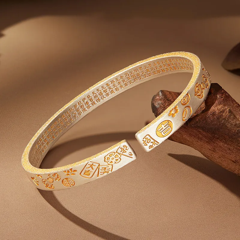 Fengxiang Good Gifts S999 Fine Silver Bangles Women's-2