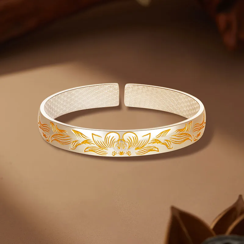 Fengxiang Good Gifts S999 Fine Silver Bangles Women's-3