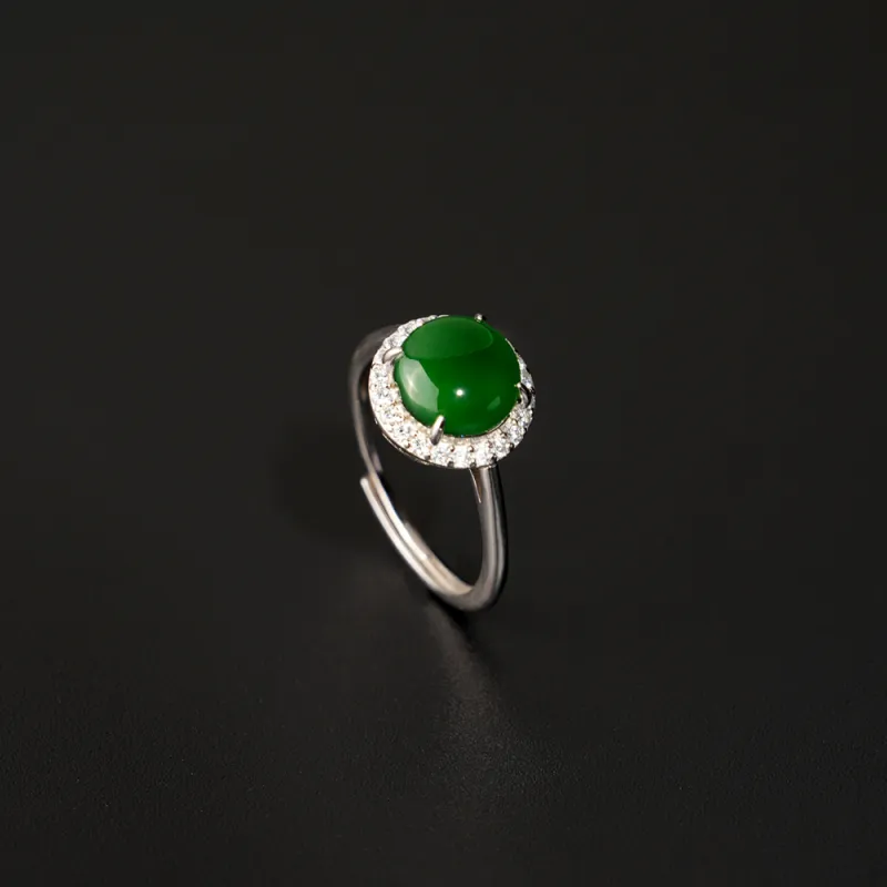Seven Colorful Treasures Ice Glutinous Jadeite Rings Unisex-4