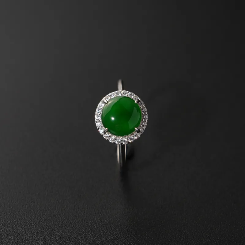 Seven Colorful Treasures Ice Glutinous Jadeite Rings Unisex-2