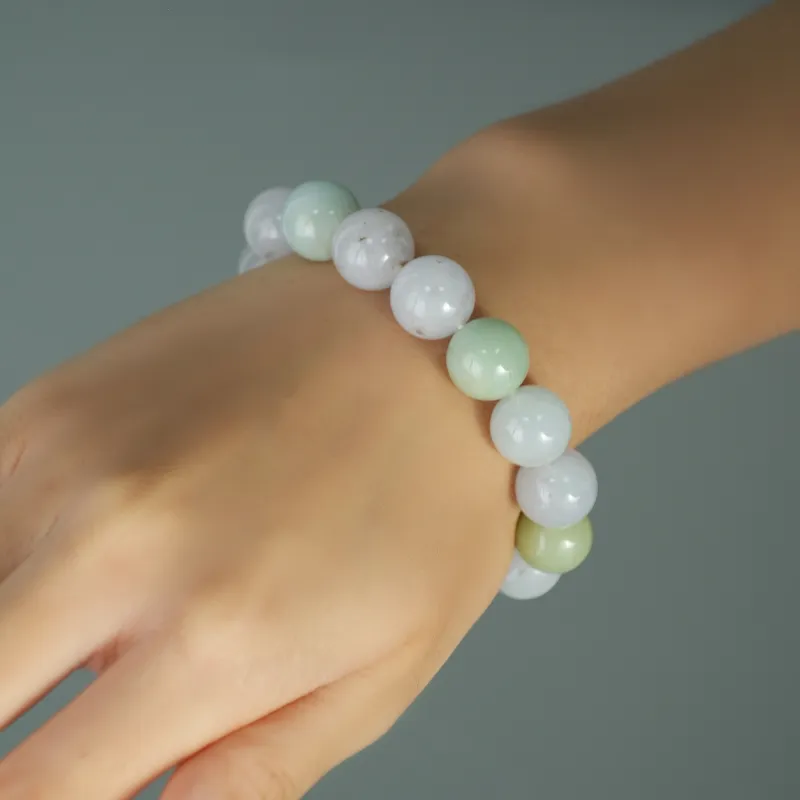 Seven Colorful Treasures Glutinous Jade Jadeite Bracelets Men's-3