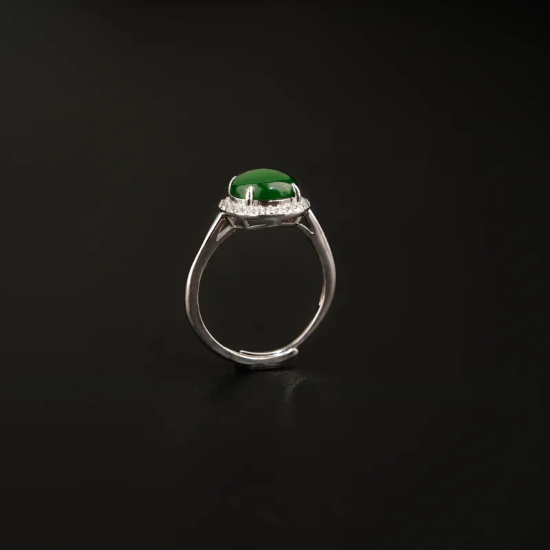 Seven Colorful Treasures Ice Glutinous Jadeite Rings Unisex-3