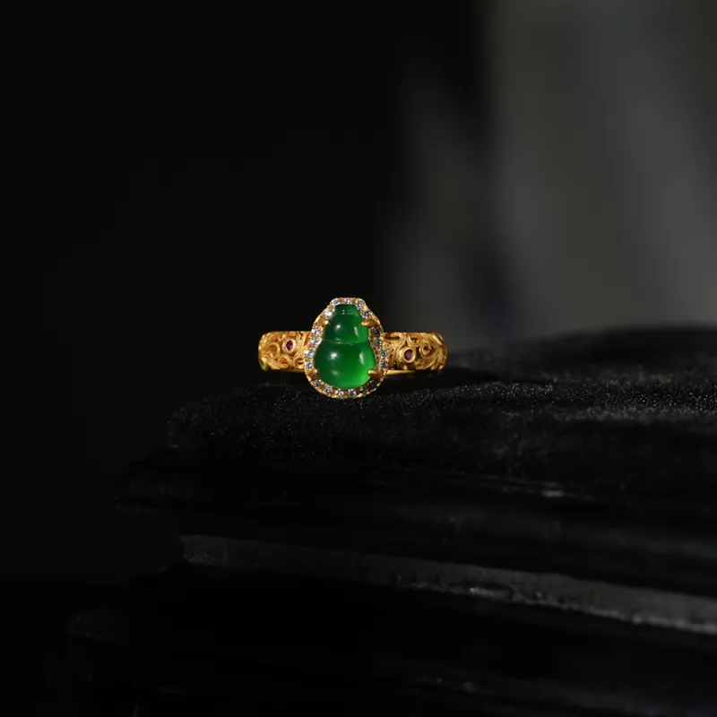Seven Colorful Treasures Ice Glutinous Jadeite Rings Women's-4