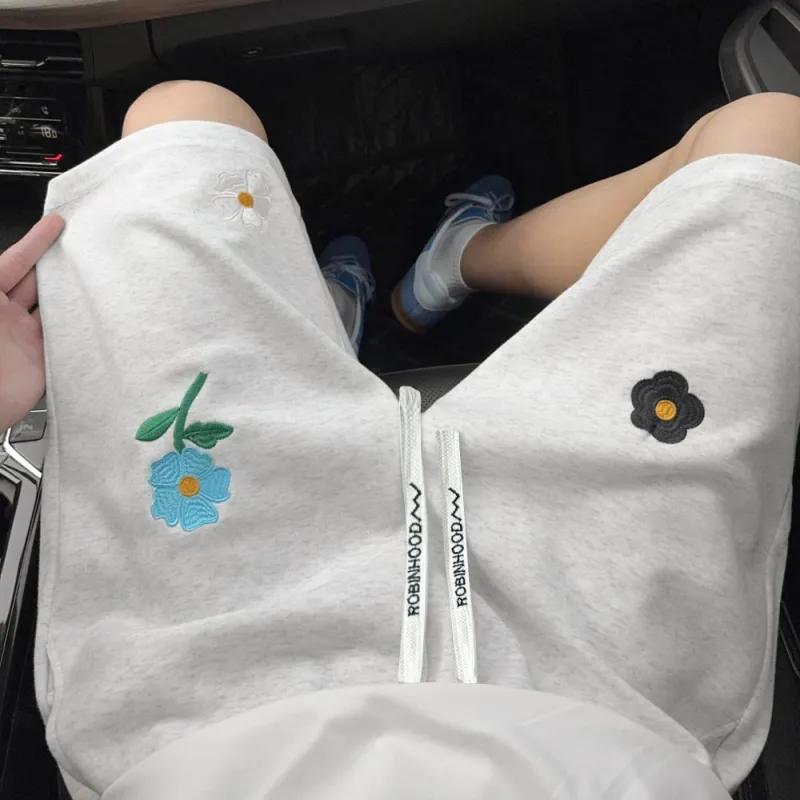 ROBINHOOD Casual Shorts Unisex White Heather Gray-3