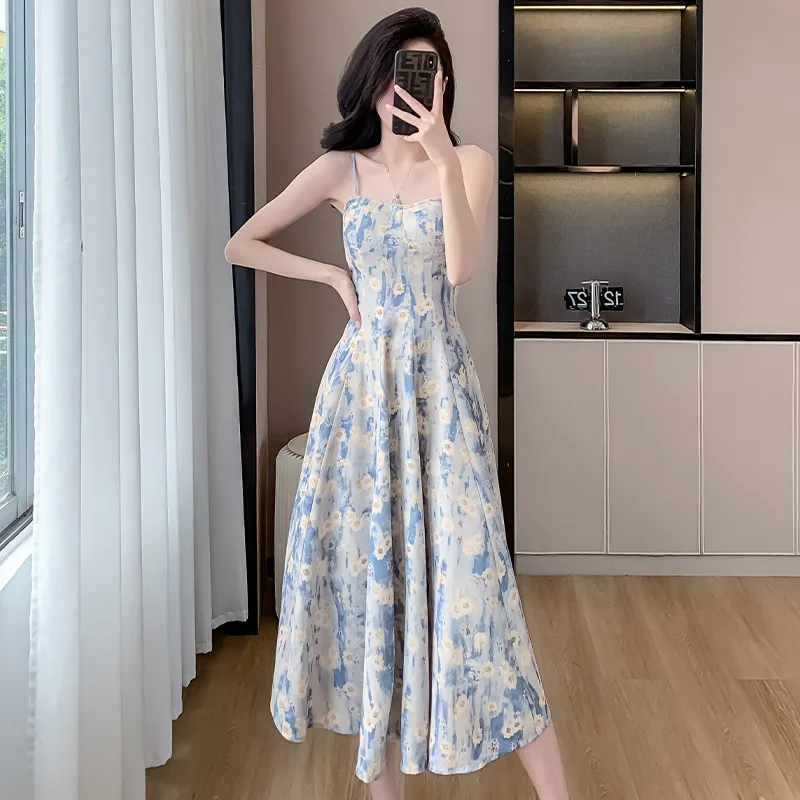 IDLE SOUL Slip Dress Women's Light Blue-3