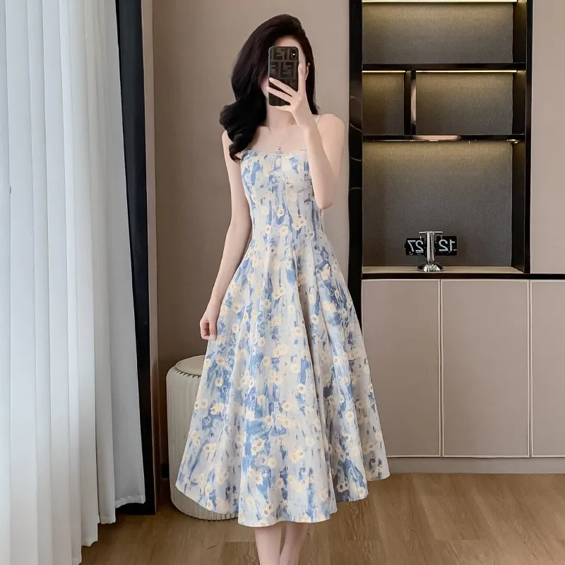 IDLE SOUL Slip Dress Women's Light Blue-5