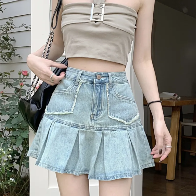 IDLE SOUL Denim Short Skirts Women's-2
