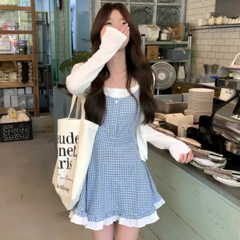 IDLE SOUL Slip Dresses Women's Blue-4