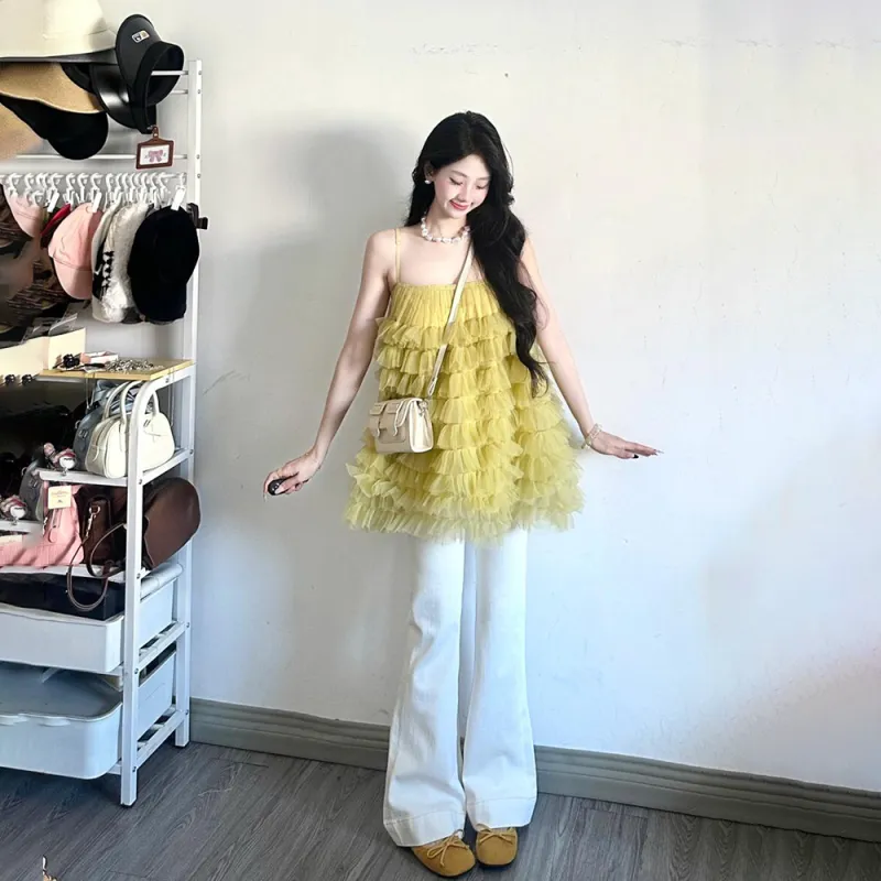 IDLE SOUL Slip Dresses Women's Yellow-5
