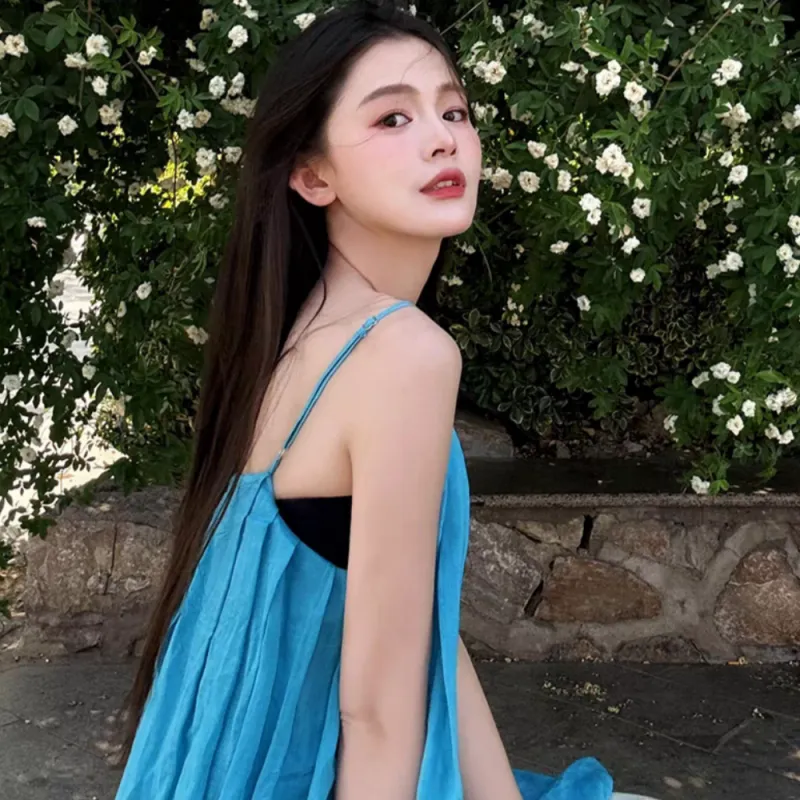 IDLE SOUL Slip Dresses Women's Lake Blue-2