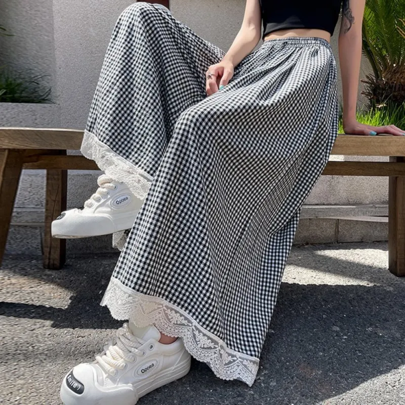 IDLE SOUL Casual Pants Women's Plaid-6
