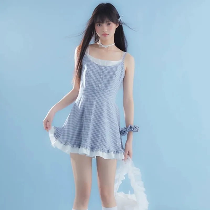 IDLE SOUL Slip Dresses Women's Blue-3