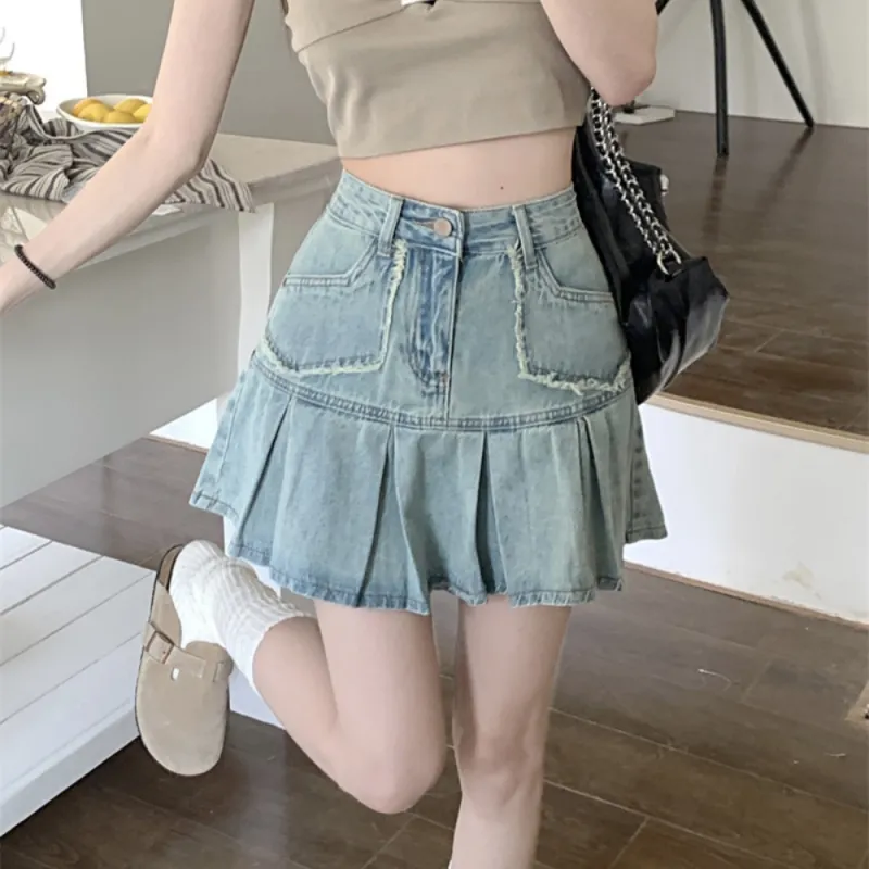 IDLE SOUL Denim Short Skirts Women's-5