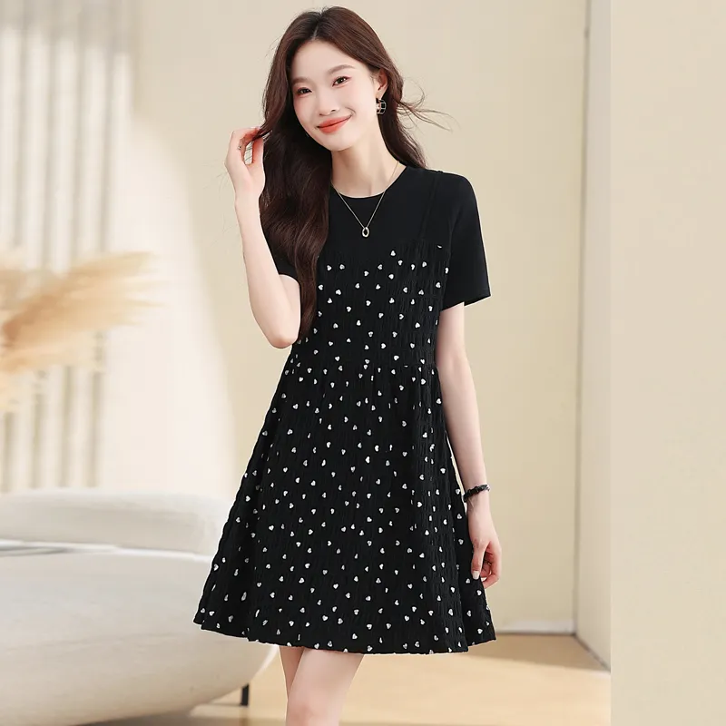 IDLE SOUL Short Sleeved Dress Women's Black-5
