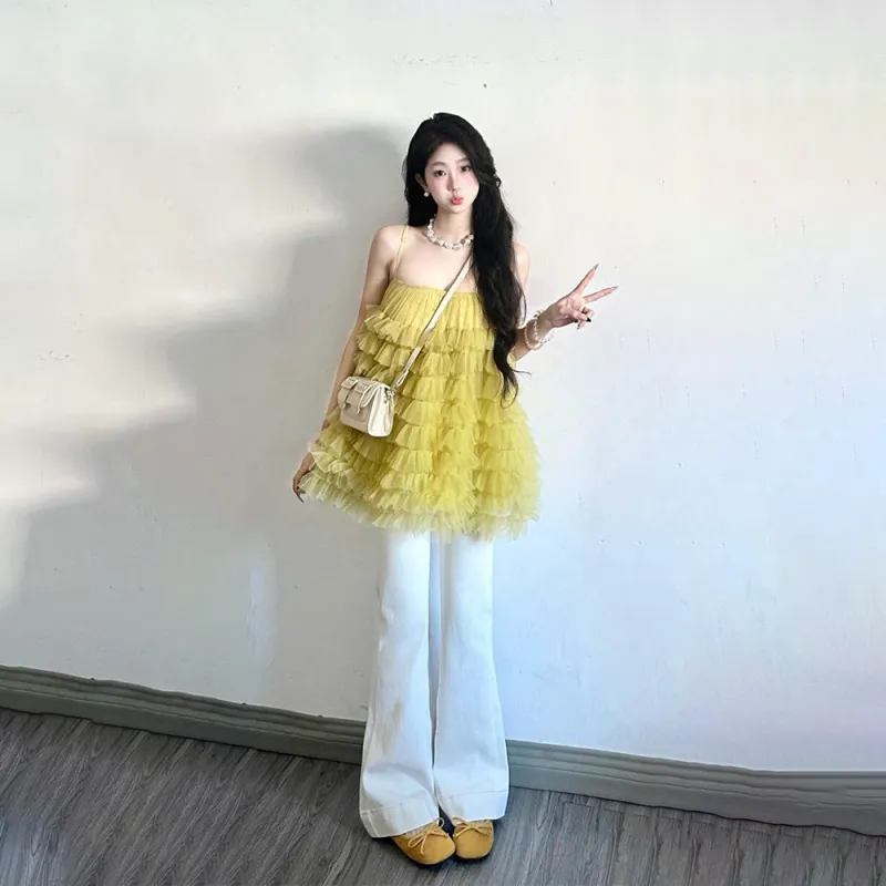 IDLE SOUL Slip Dresses Women's Yellow-2