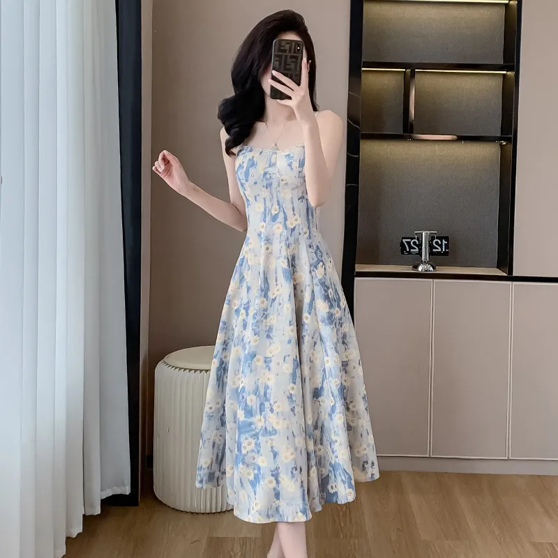 IDLE SOUL Slip Dress Women's Light Blue-4