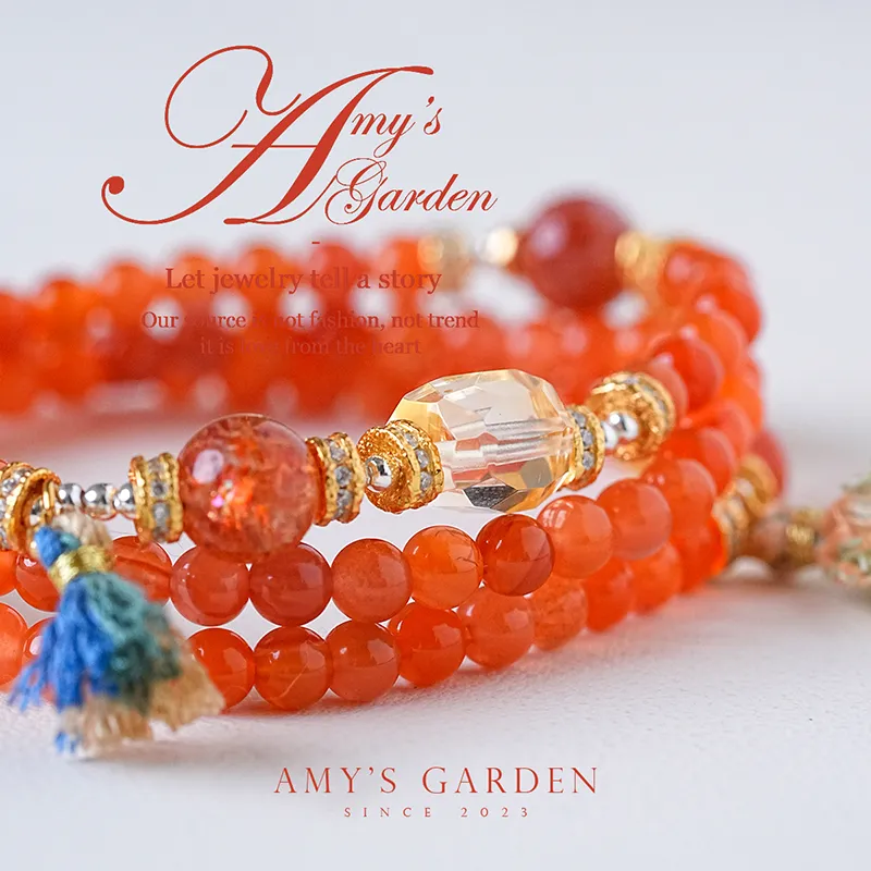 Amy's Garden South Red Agate Bracelets Women's-1